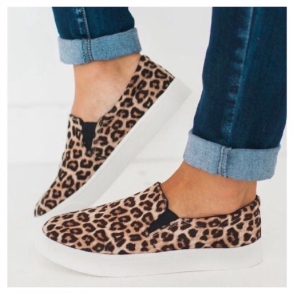 Leopard Print Slip On Sneakers - Picture 3 of 8